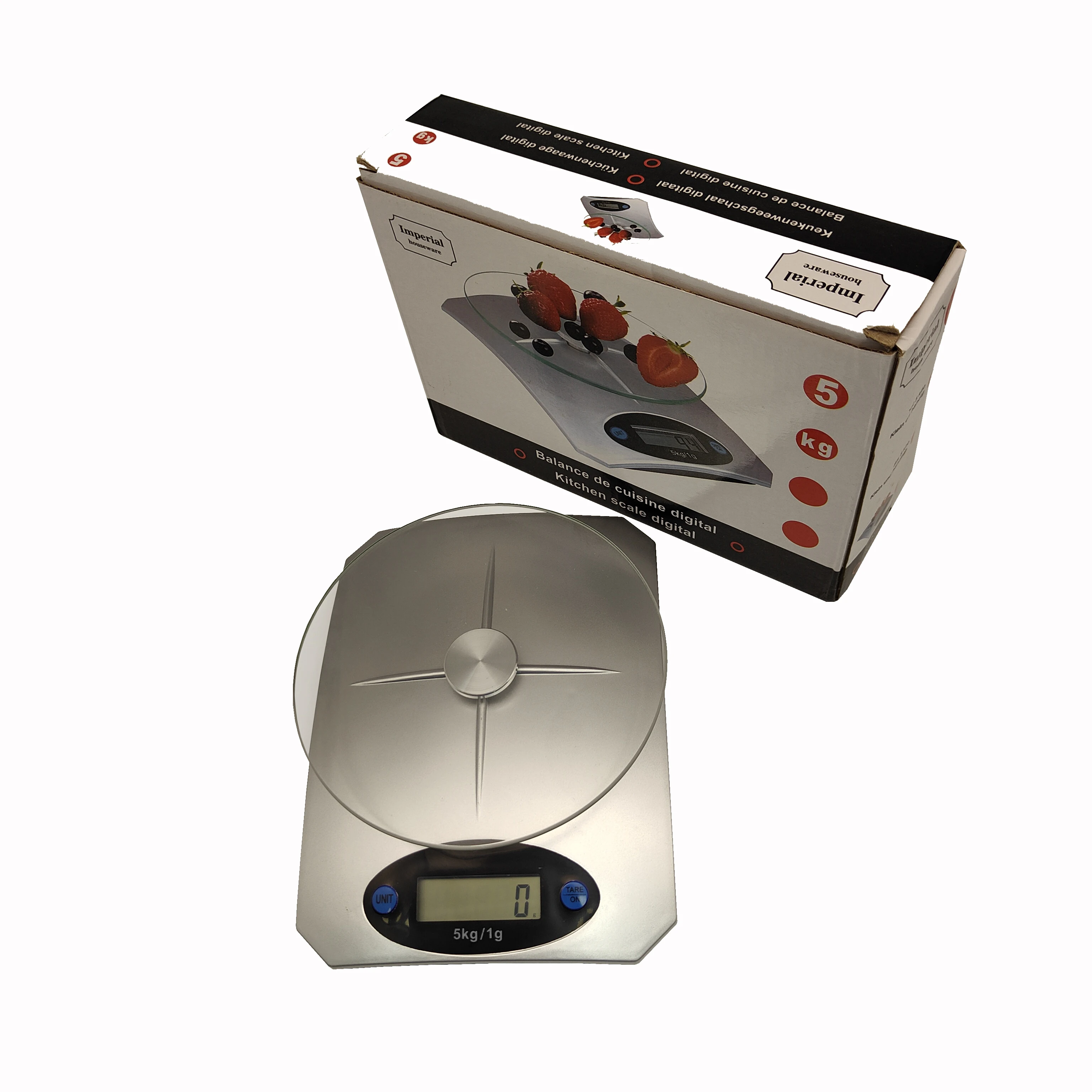 

5kg/1g Amazon hot sale digital LCD electronic smart household high-precision kitchen baking food scale with tray, Silver