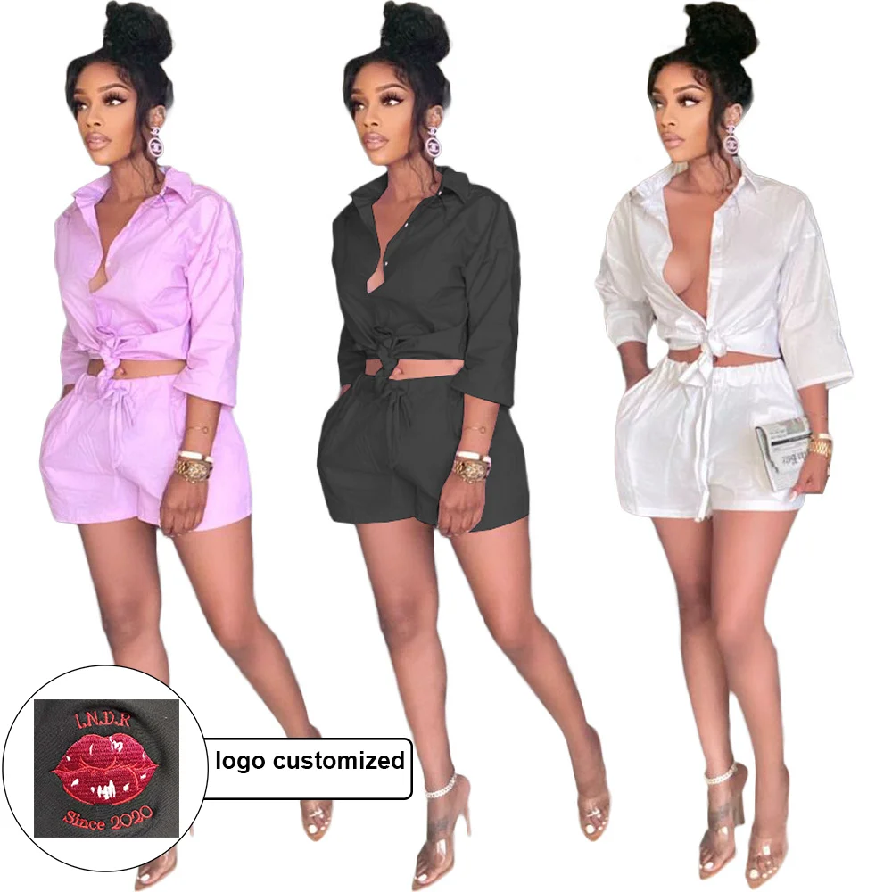 

streetwear pant women business casual apparel cropped top with collar half sleeve 2 pc outfits for women office outfit for ladi, 3 colors
