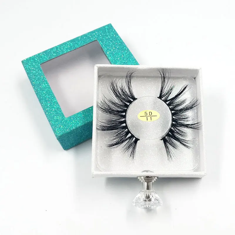 

Custom your logo 25mm Fluffy False Eyelashes Long Cross Eye Lashes Natural Thick 5D Faux Mink Eyelashes Extension Vendor