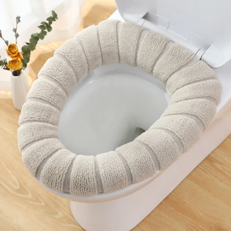 

Winter Portable Sanitary Toilet Seat Cover Thickened Washable Toilet Seat Cushion, Solid