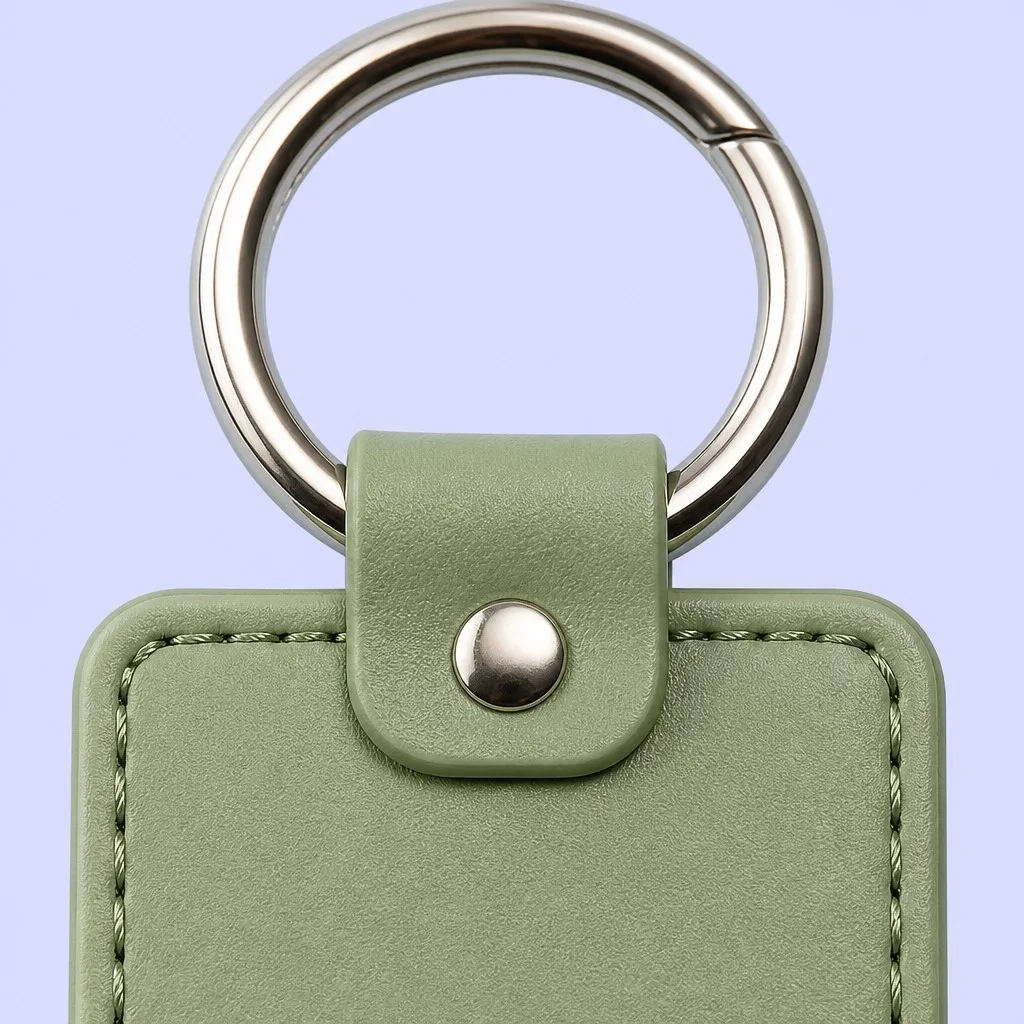 Close-up detail of the open book and star emblem on the keychain