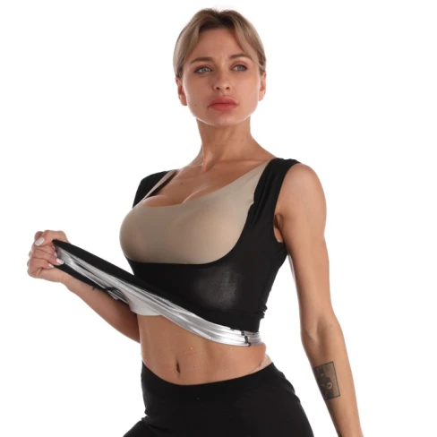 

Body Slimming Sauna Waist Trainer Women's Body Shapers Sauna Vest Sweat Trainer Slimming Tummy Waist Trainer Suit, Black or custom your color