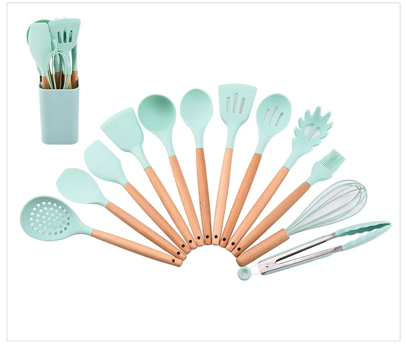 silicone utensil set with holder