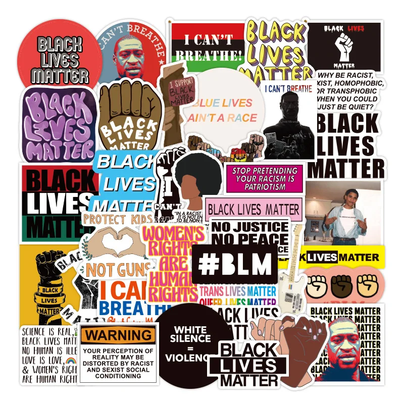 50pcs Black Lives Matter Stickers For Stationery Laptop Suitcase ...
