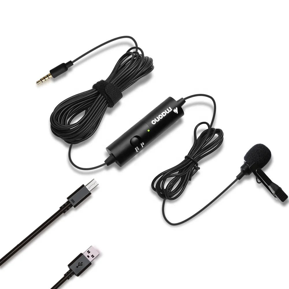 

MAONO Rechargeable 3.5mm Plug Lapel Microphone Clip Microphone for Video Camera, Black
