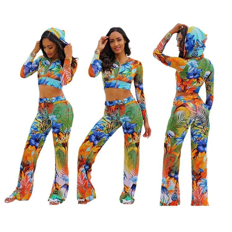 

Sport wear hoodies crop top set fashion women 2 piece set clothing sexy