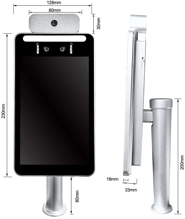 RK3288 Face Recognition Thermometer Terminal Access Control system