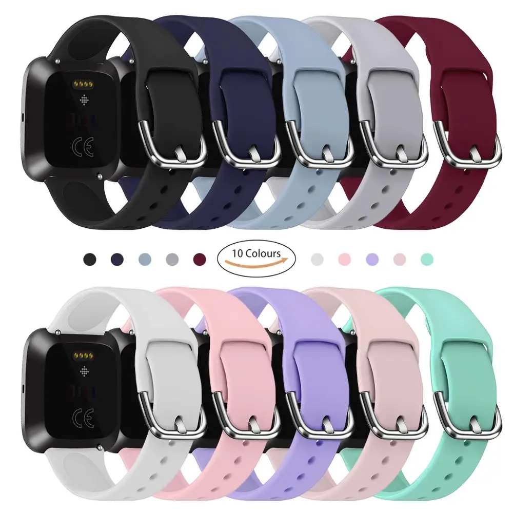 

Silicone Watch Strap for Fitbit Versa 2 Bands Rubber Watch Sports Band Replacement Silicon Sport Band for Fitbit Versa 2, Multi colors
