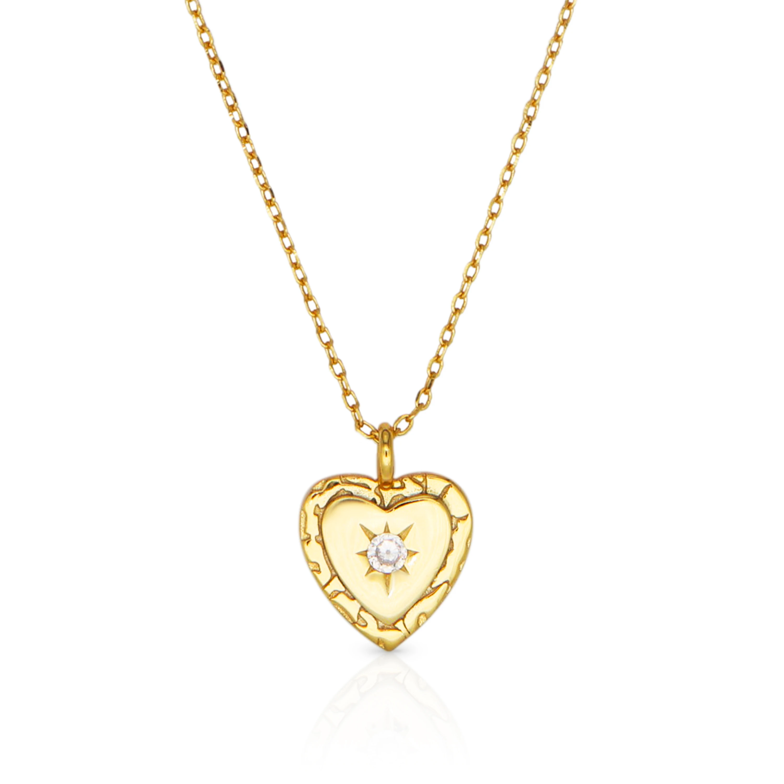 

Chris April fine jewelry 925 Sterling silver gold plated Minimalist heart shape zircon star pendant necklaces