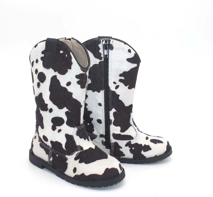 

cow print western kids fur winter boots girl shoes for kids children toddler