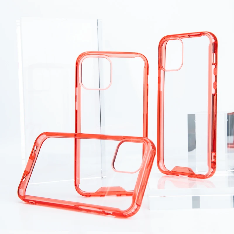 

Clear Acrylic Shockproof Back Cover for vivo v15 v20 pro Mobile Phone Case, Red/ black/ light purple/gray/ yellow/ navy blue/pink, etc.