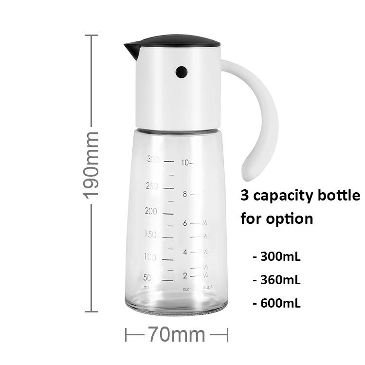 

Portable kitchen cooking recycled glass bottle unique heated oil dispenser, Customized