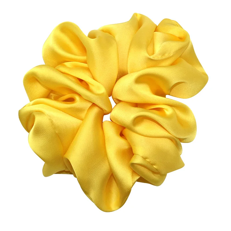 Yucat Wholesale Women Scrunchies Hair Ties Accessories Fabric Elastic Band Solid Color Satin Oversized Scrunchies For Hair .jpg