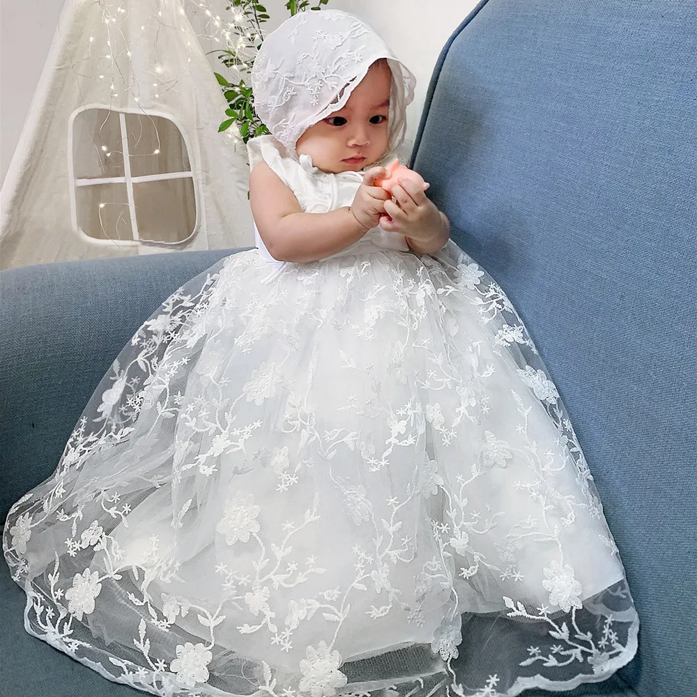 

MQATZ New Party Girl Dress White Royal Design Newborn Baby Christening Dresses B-8873