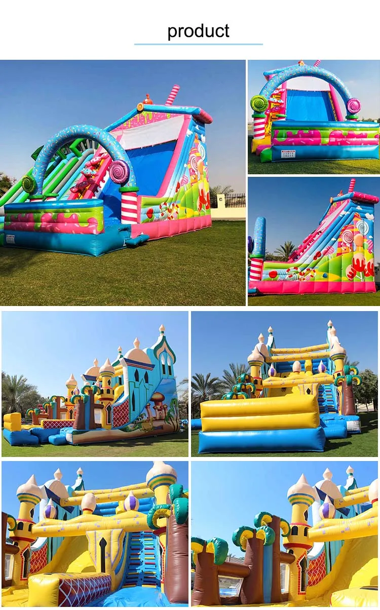 Custom Mega PVC 15ft 17ft 18ft 22 ft 30 ft Inflatable Playground Water Slides Children Giant Inflatable Slide For Sale