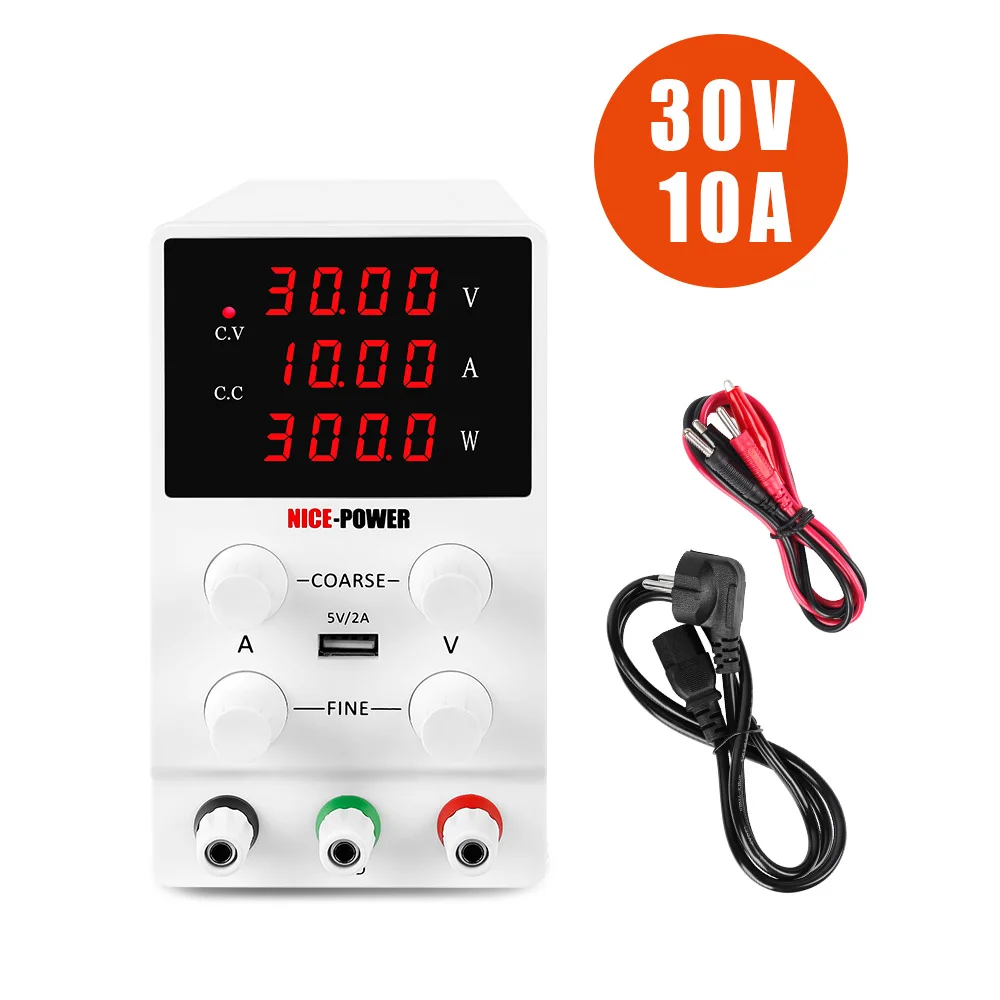 

Nice Power SPS3010 30V 10A 4 Display Digital Adjustable Switching Laboratory Power Source Variable DC Power Supply