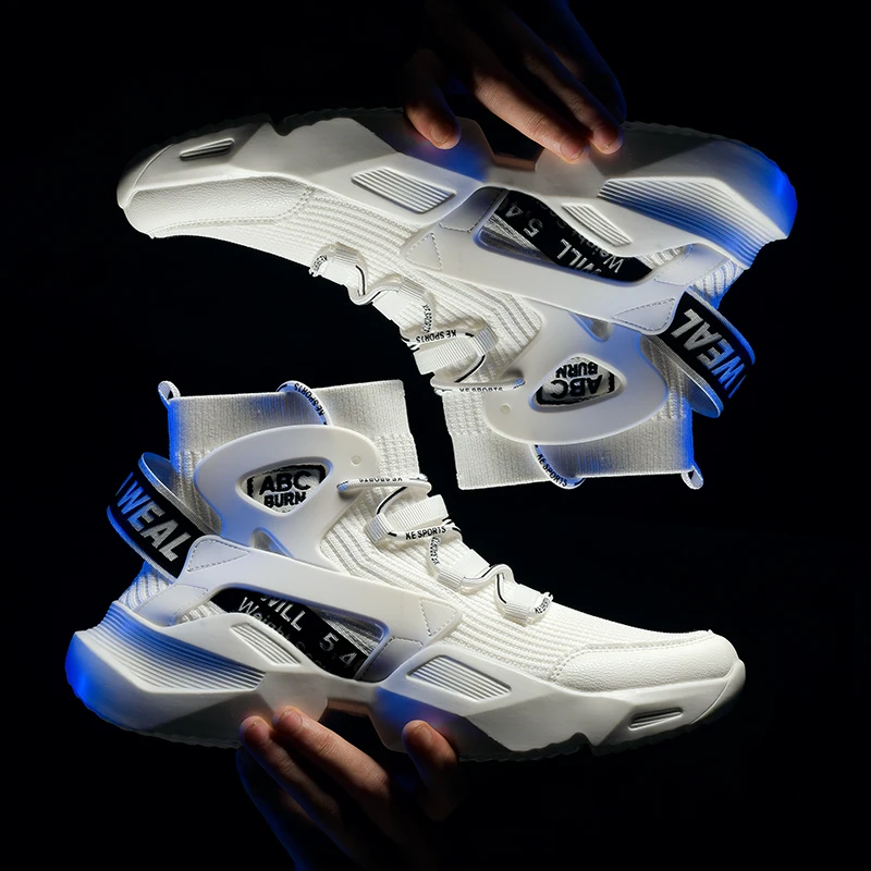 

High-top Men`s Sneakers Shoes Lightweight Comfortable Men Shoes Breathable Sports Trend Running zapato hombre men`s casual Shoes