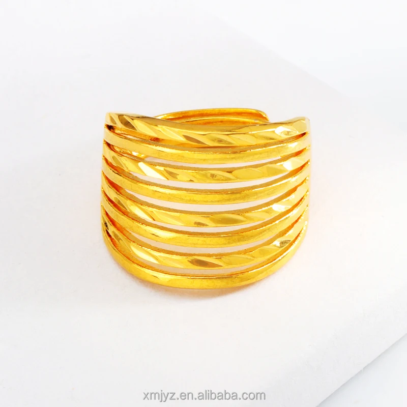 

9.9 Source Of Sand Gold Ring Female Line Ring Korean Version Of The New Open Ring Does Not Fade For A Long Time