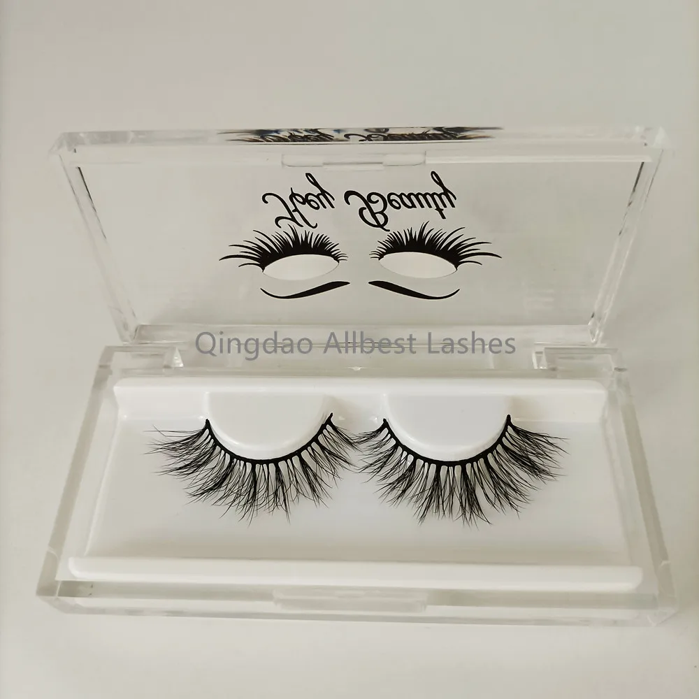 

2021 newest eyelash vendors wholesale natural vegan silk lashes private label eyelashes with clear custom eyelash packaging