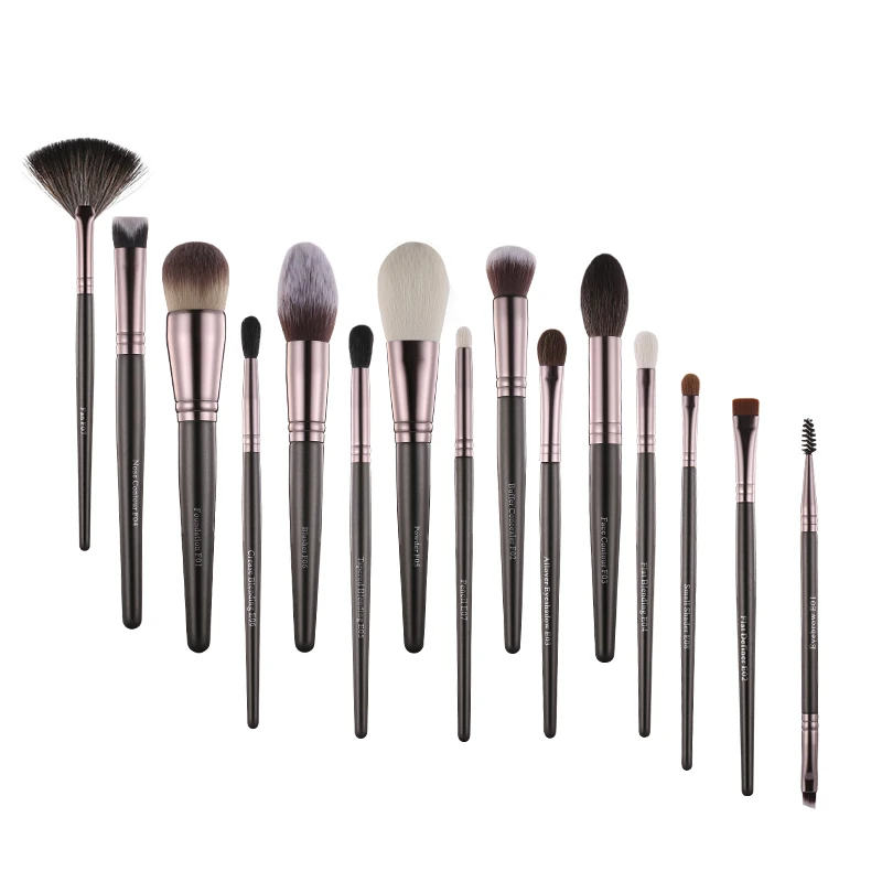 

2021 High Quality Cosmetic Tools 15 Pcs Makeup Brushes Custom Logo with Natural Hair