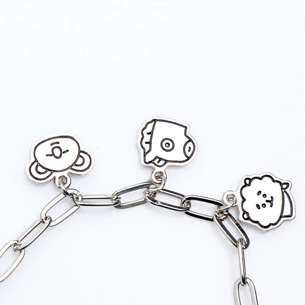 

Trend 2021Fashion Jewelry Fan Anime New Cartoon Animal Pendant Unisex Bracelet BT21Bangtan Boys Bracelet For Boy Girl