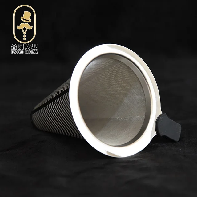 
Coffee strainer filter cup stainless steel filter drip funnel filter free paper ultra-fine household 