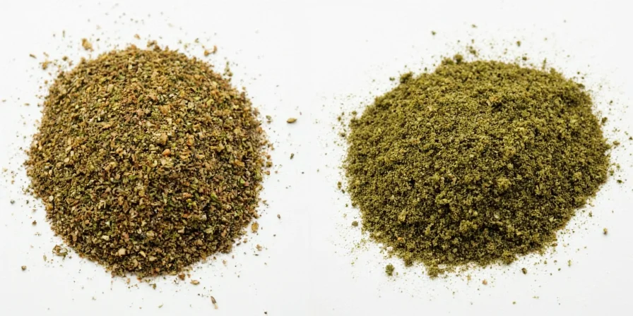 Spice comparison board with oregano and mexican oregano