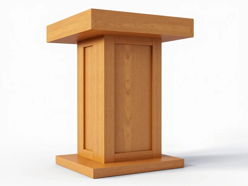 Completed wooden lectern with natural finish