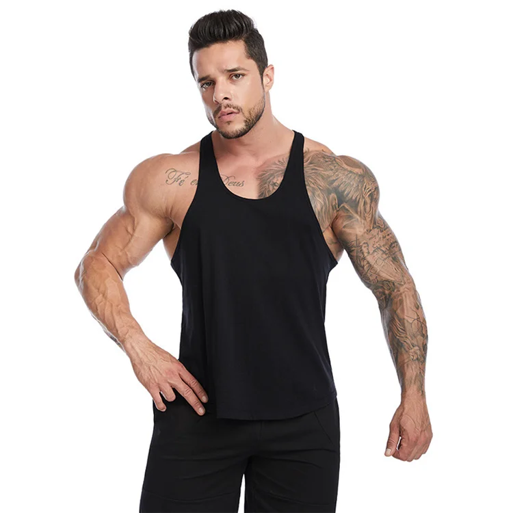 

Wholesale Custom Logo Size Color Mens Tank Tops Fitness Sportswear Outwork Sleeveless Singlet Men Stringers, Picture shows