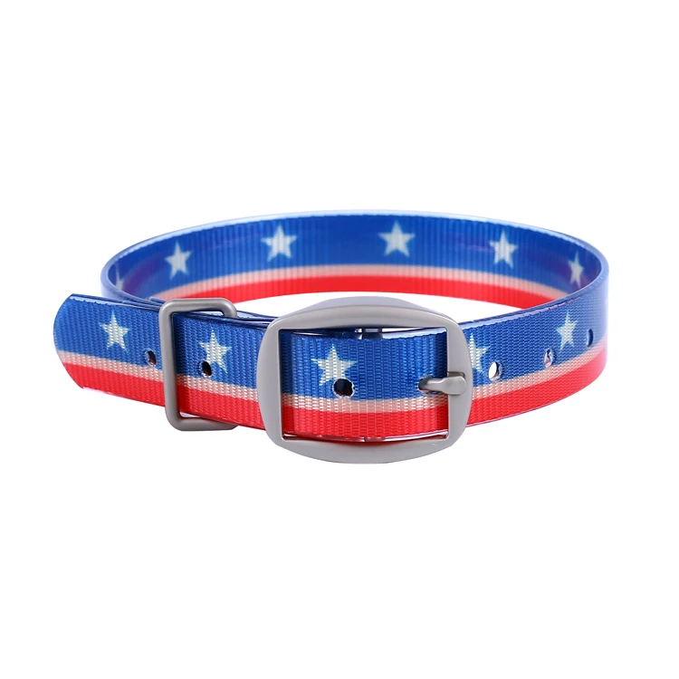 

New design waterproof tpu nylon dog collar, Fashion patterns Pet Product TPU coated nylon pet collars, Custom patterns