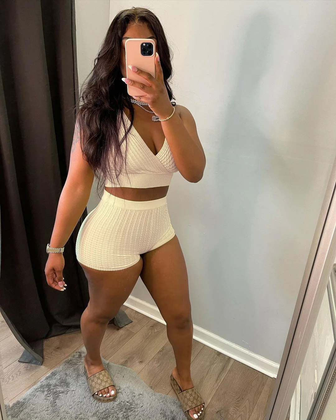 

2021 Fashion Sexy Summer Casual Solid Color Plus Size Bubble Crop Top Biker Shorts Bodysuit Tracksuits Gym Women Two Piece Set, Picture