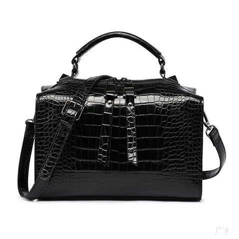 

Crocodile Pattern PU Leather Small Luxury Handbag Boston Crossbody Bag Single Shoulder Bag, 3 colors