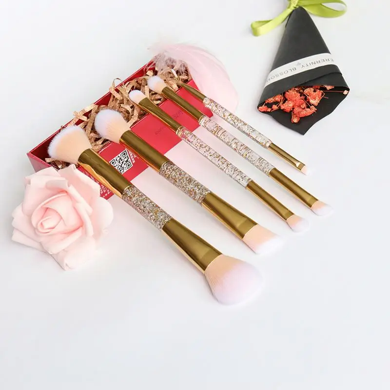 

Skyey Care DOUBLE ENDED makeup brush set luxury makeup brushes bling glitter handle