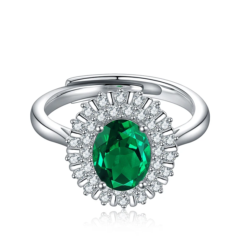 

Anster lab grown emerald sterling silver 925 jewelry rings 2021 Luxury Jewelry Created, Green