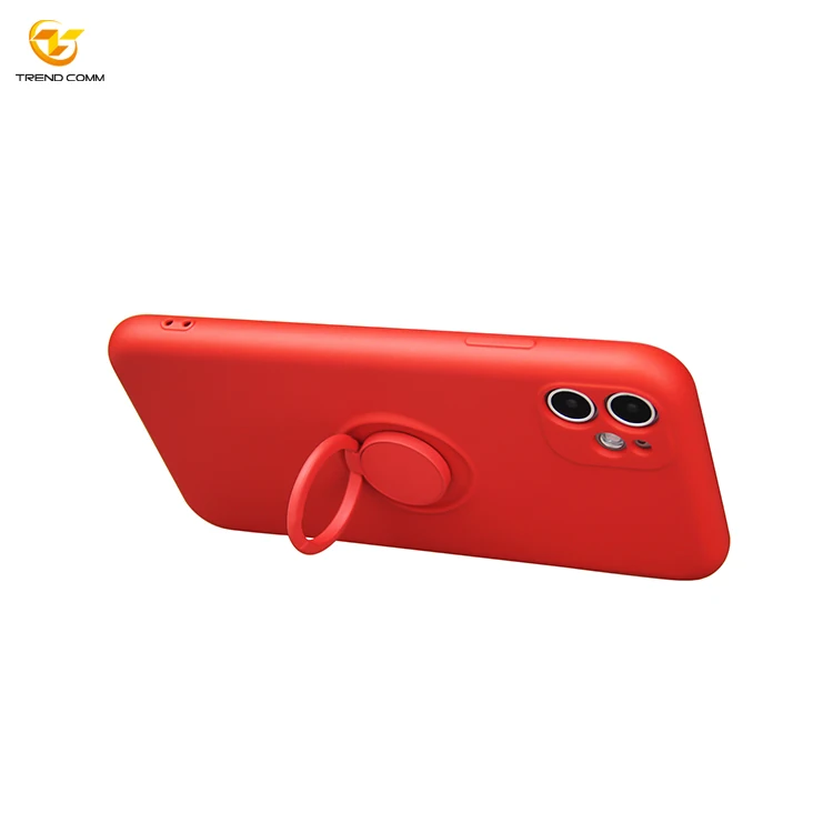 

Solid TPU Rotary Ring Holder With Microfiber Cloth Back Cover For iPhone 6/7/8/11/12