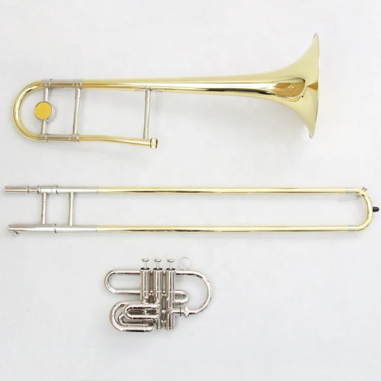 

Marching trombone for sale buena calidad trombon profesional good quality trombone, Gold lacquered and nickel plated