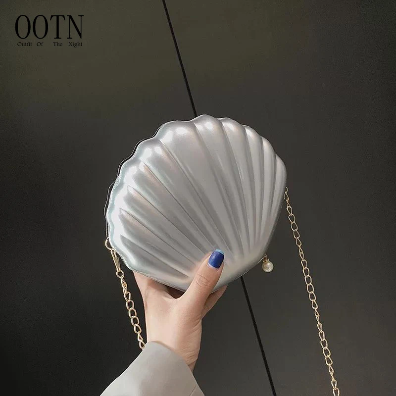 

OOTN 2021 New Trend Messenger Bag Wild Shell PVC Solid Color Shoulder Bag 8 Colors To Choose From Fashion Women Bags