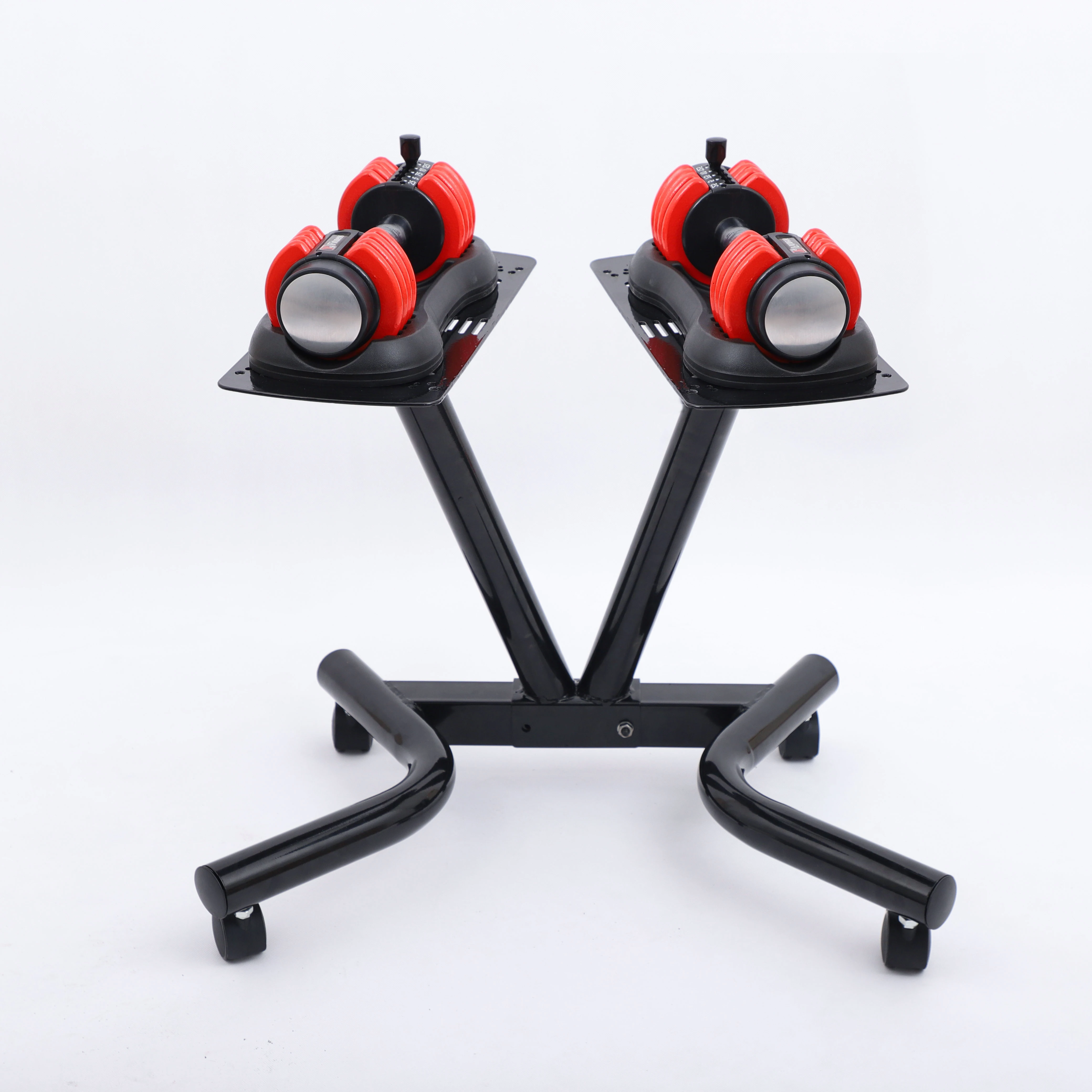 

Brand new V rack wheel dumbbell display racks with high quality, Customized colors accept