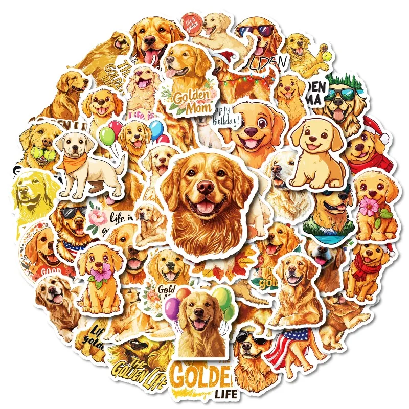 50 Pcs/Bag 2 Inch Cute Puppy Pet Die-Cut Vinyl Sticker Self-Adhesive Label for Bag Sealing Custom Silicone Adhesive Paper