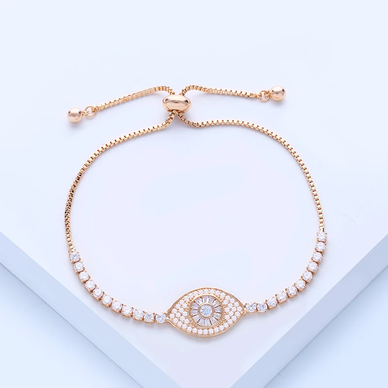 

Turkey Evil zircon Bracelets Gold Charms Bracelets Femme Adjustable Chain Turkish Fashion Chain for Women