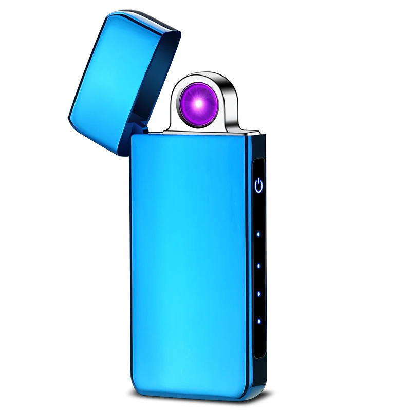 

New Design OEM Logo Touch screen rotating arc lighter logo customize available, Rainbow black silver blue,