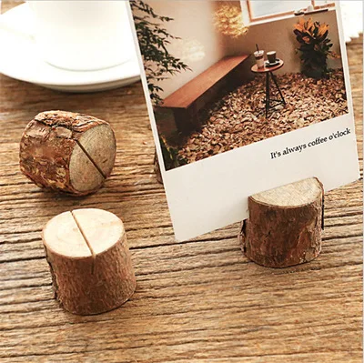 

Vintage Simple Nature Tree Stump design Wooden DIY Message Clip Photo seat students' gift prize school office supplies, As picture