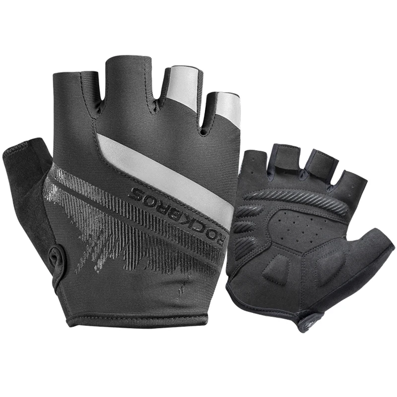 

ROCKBROS Men Women Half Finger Anti-slip Riding Bicycle Reflective Gloves Summer Sports Cycling Gloves Bike Accessories