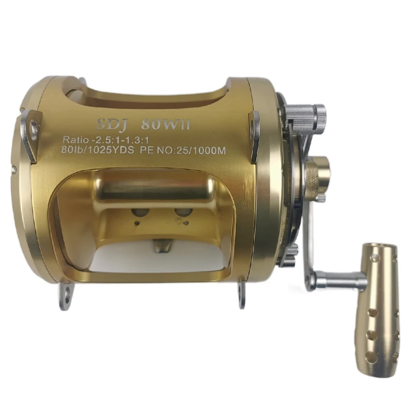 

Big Game 80w Trolling Fishing Reel 8+1BB CNC Saltwater Boat Big Game Fish Reels Heavy Duty Sea Trolling Fishing Reel