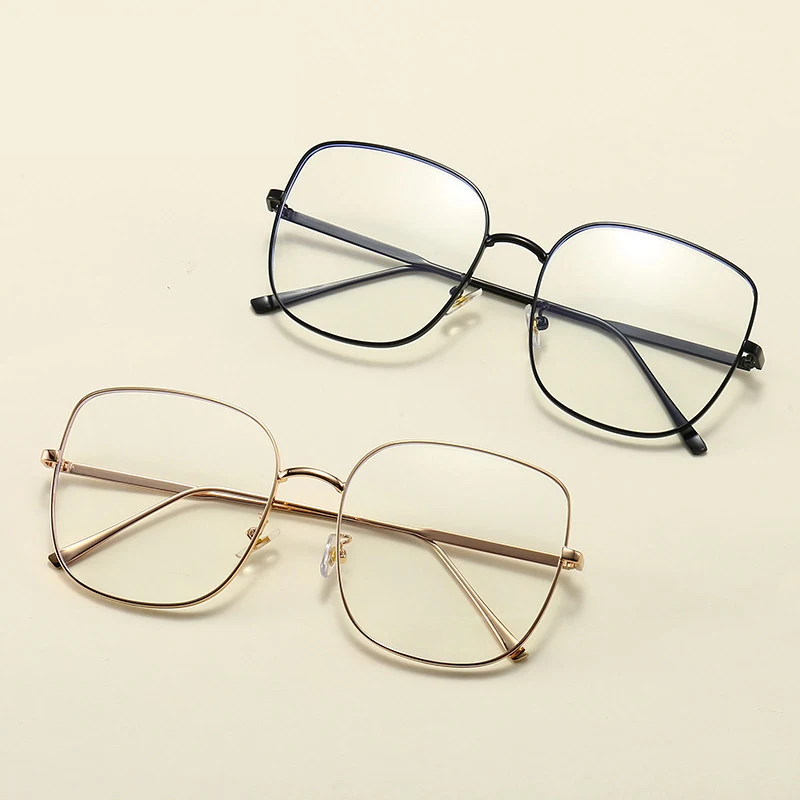 

UNOC Retro Metal Square Computer Spectacles Clear Glasses Optical Eyeglasses Women Men Transparent Lens Myopia Optical Frames, 4 colors