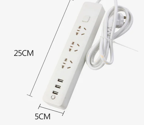 fast charging 2A  USB charging plug Multi-function Switched Electrical Power Extension Socket with switch