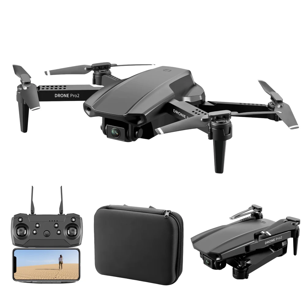 

E99 PRO 2 Drone HD Dual Camera Professional Aerial Photography Selfie Drone With 4K Precision Fixed Point Foldable Quadcopter, Black/gray