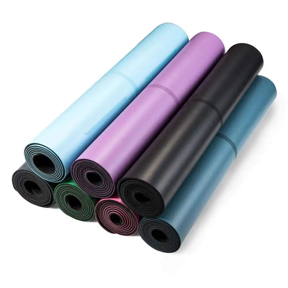 Eco-friendly Travel Training Pilates Exercise Fitness Customized Logo Non-slip Natural Rubber Pu Yoga Mats