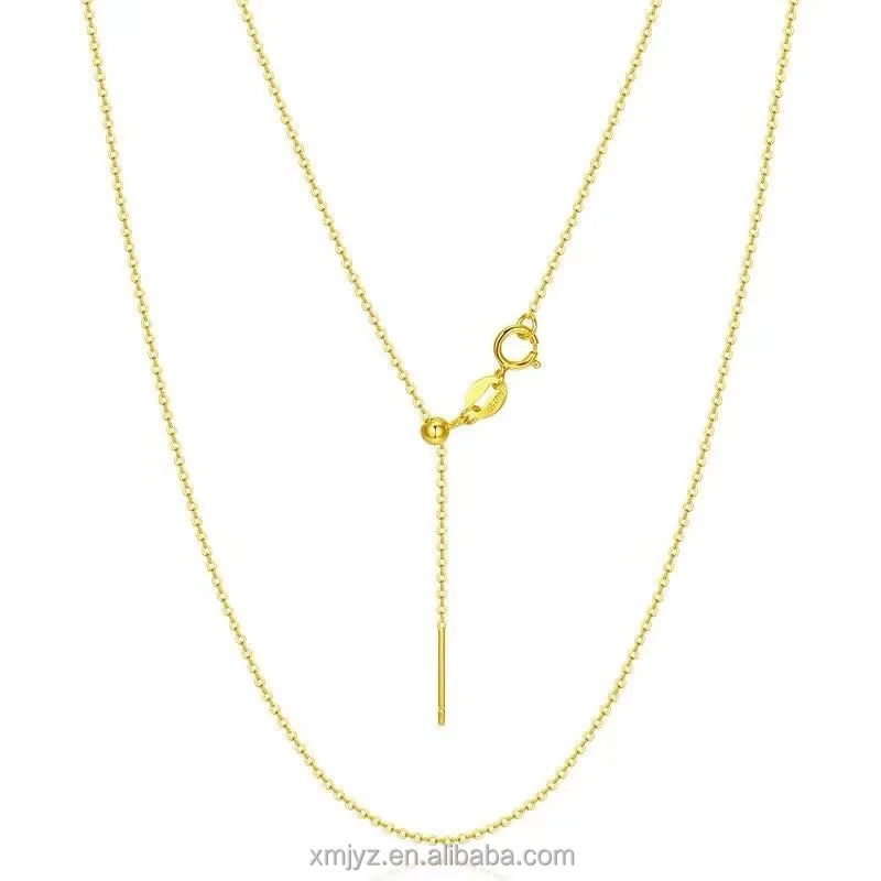

Certified 18K Gold O-Word Pin Chain Au750 Color Gold Adjustable Women's Accessories Necklace All-Match