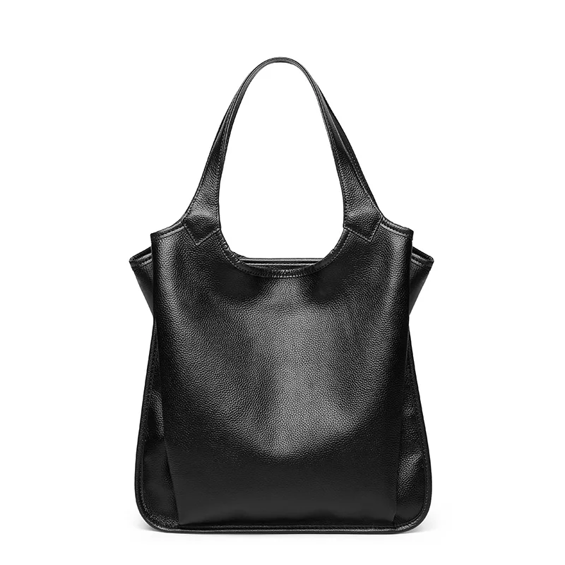 

Trendy Luxury Women Leather Handbag Genuine Cow Leather Casual Tote Bag Female Big Shoulder Bags, Black,red,blue,pink